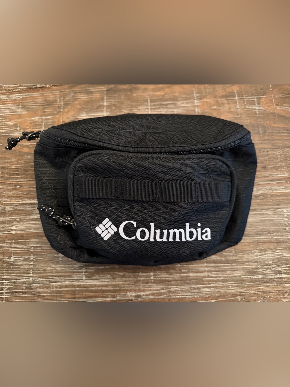 Columbia Zigzag Hip Pack Black with White Logo - Unisex O/S